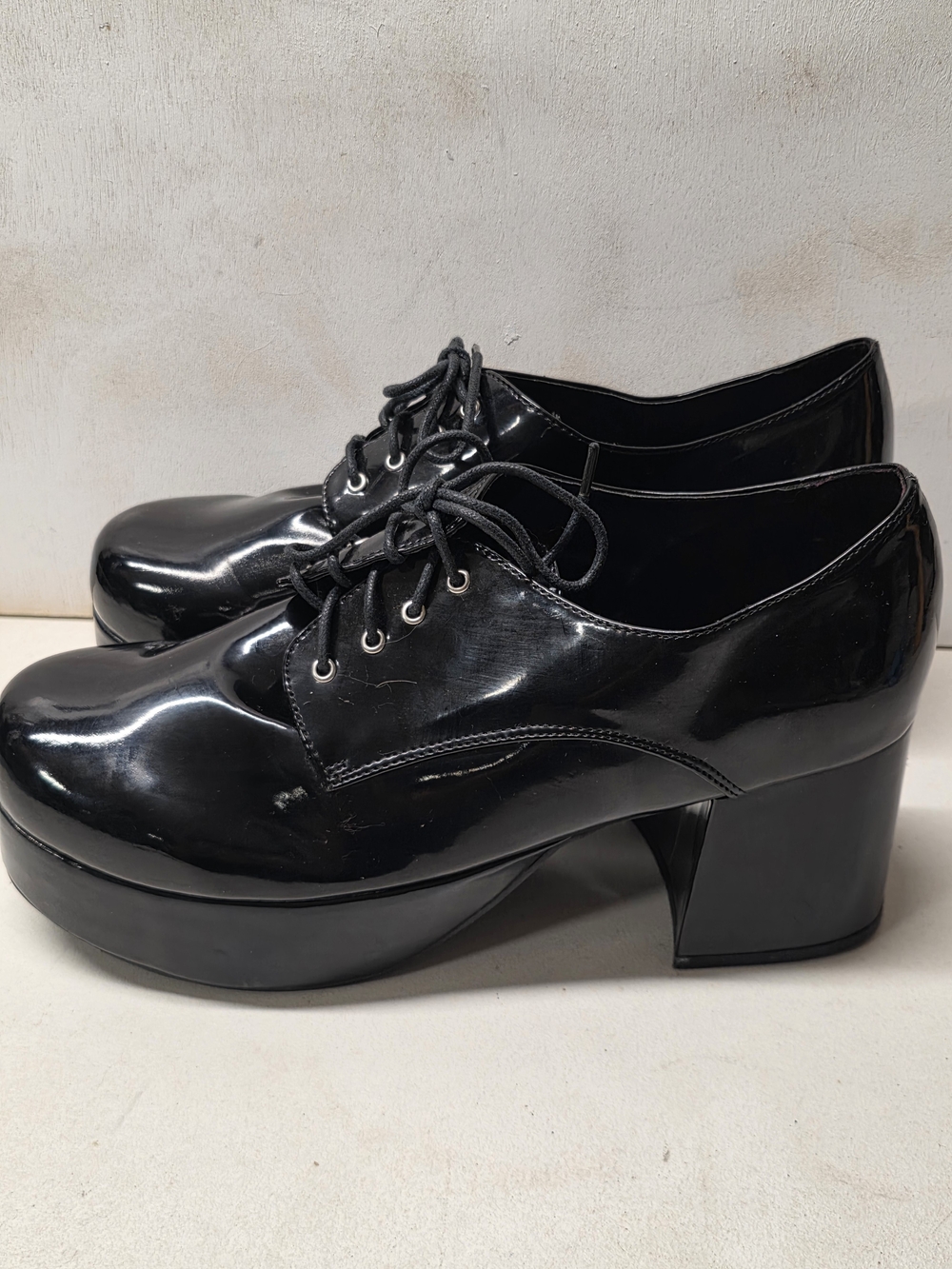 Ellie 1031 312 Pimp Mens 12/13 Black Platform Shoes 70s Disco Costume Size L